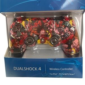 Sony DualShock 4 Controller - dragon ball Red and Yellow Design
